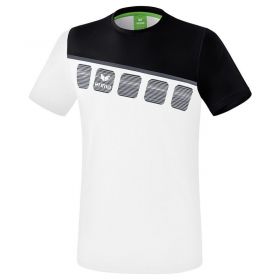 Erima Teamline 5 C T Shirt Wit Zwart Donkergrijs 1081903