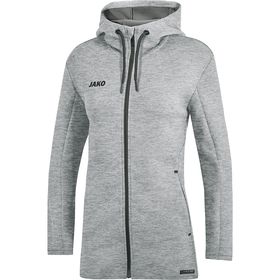 Jako Jas met Capuchon Premium Basics Dames Grijs Gemeleerd D6829 40