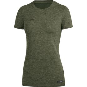 Jako T Shirt Premium Basics Dames Kaki Gemeleerd D6129 28