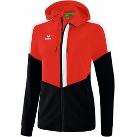 Erima Squad Trainingsjack met Capuchon Dames Rood Zwart Wit 1032056