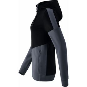 Erima Squad Trainingsjack met Capuchon Dames Zwart Slate Grey 1032058 Linkerzijde