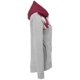 Kempa Core 2.0 Hood Jacket Dames Donkergrijs Melange Donker Rood 200219711 Rechterzijde