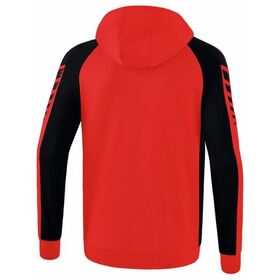 Erima Six Wings Trainingsjack Met Capuchon Rood Zwart 1032253 Achterkant