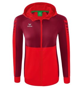 Erima Six Wings Trainingsjack Met Capuchon Dames Rood Bordeaux 1032216